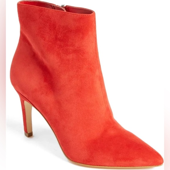 Leith Macee Holiday Red Suede Leather Boots Booties Heels Size 9 - Picture 12 of 12